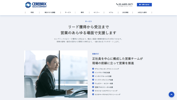 セレブリックスの公式HPキャプチャ